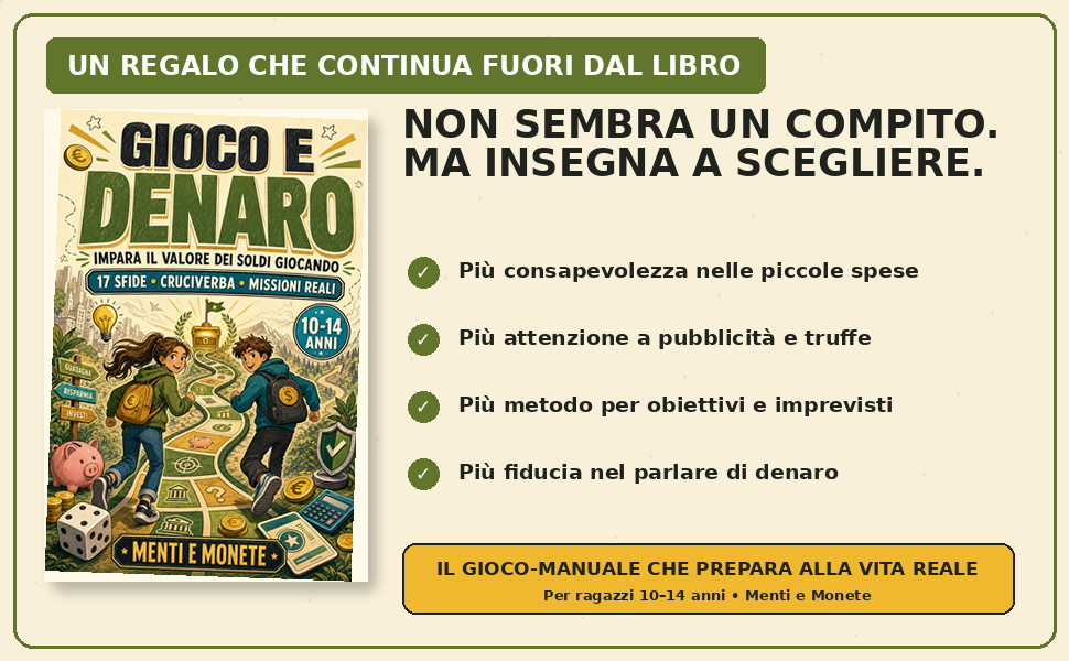 Copertina di Gioco e Denaro: Impara il valore dei soldi giocando: 17 sfide cruciverba e missioni reali per ragazzi dai 10 ai 14 anni